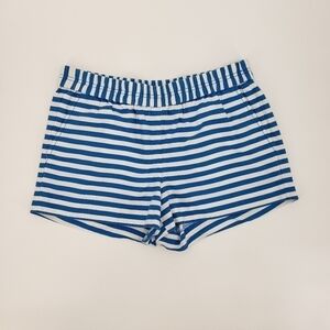 𝅺j. Crew Factory Blue Striped Pull On Shorts with Side Pockets, Size 8